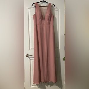Long, high neck bridesmaid dress